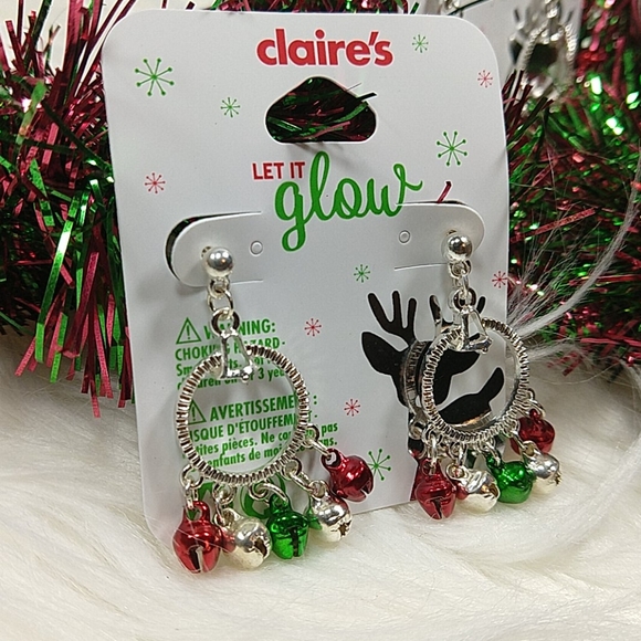 Claire's Christmas Hoop Jingle Bell Earrings - Picture 2 of 3